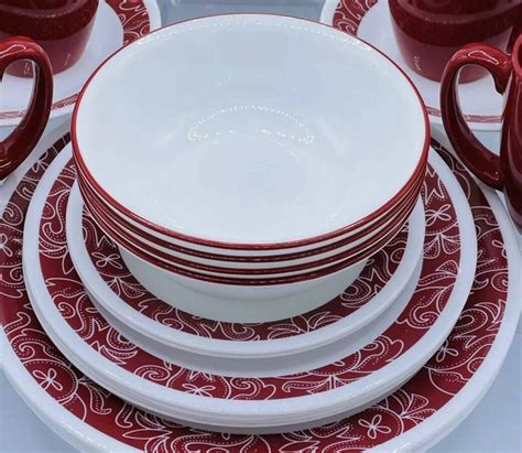 red corelle dish set